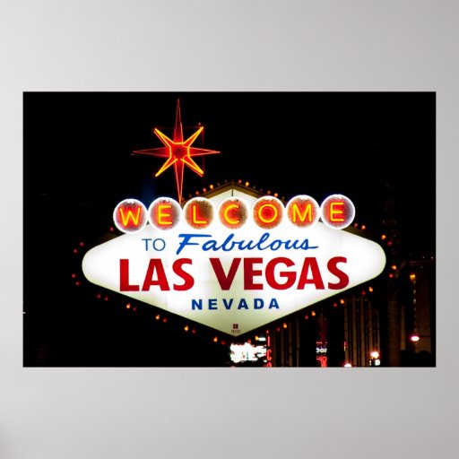 Welcome to Fabulous Las Vegas Nevada SIgn Night Poster | Zazzle