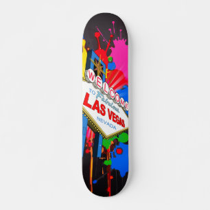 Welcome to Fabulous Las Vegas Nevada Sign Rainbow Skateboard