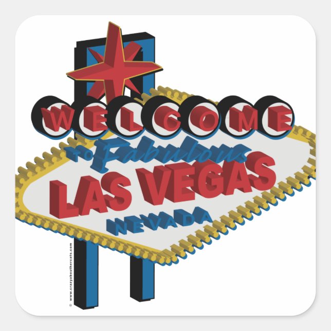 Welcome to Fabulous Las Vegas Square Sticker (Front)