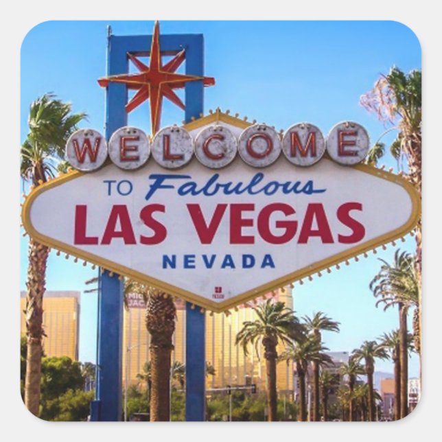 Welcome To Fabulous Las Vegas Square Stickers (Front)