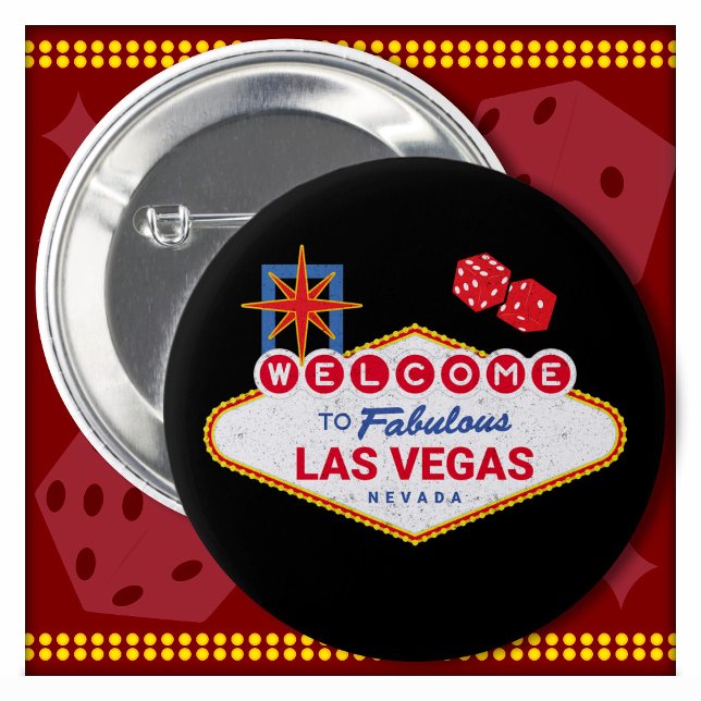 Welcome To Fabulous Las Vegas Trip Las Vegas Sign Button (Creator Uploaded)