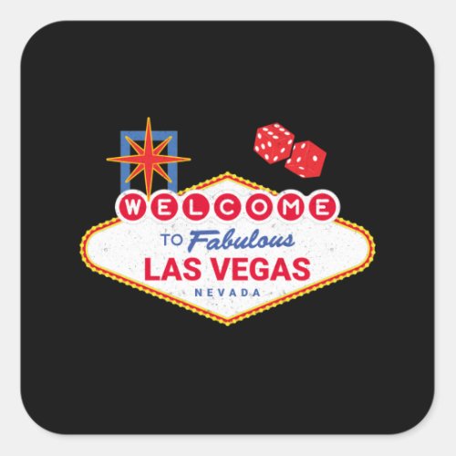 Welcome To Fabulous Las Vegas _ Vegas Trip Square Sticker