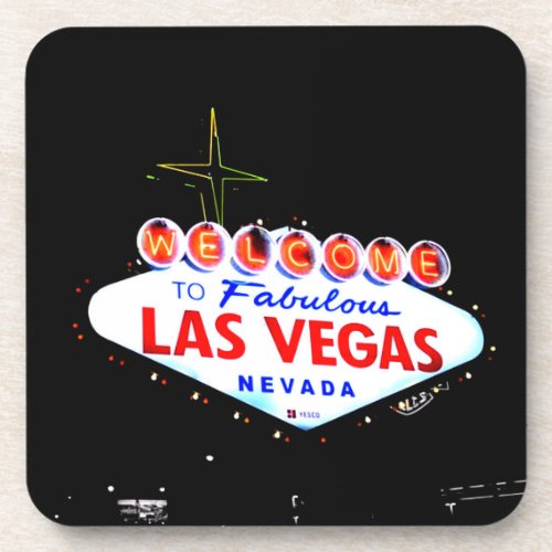 Welcome to Fabuous Las Vegas Nevada Sin City Beverage Coaster