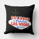 Welcome to fabulous Las Vegas Throw Pillow by Retro Love Photography