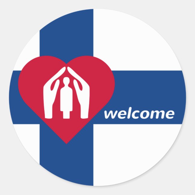 Welcome to Finland CC0846 Refugees Classic Round Sticker (Front)