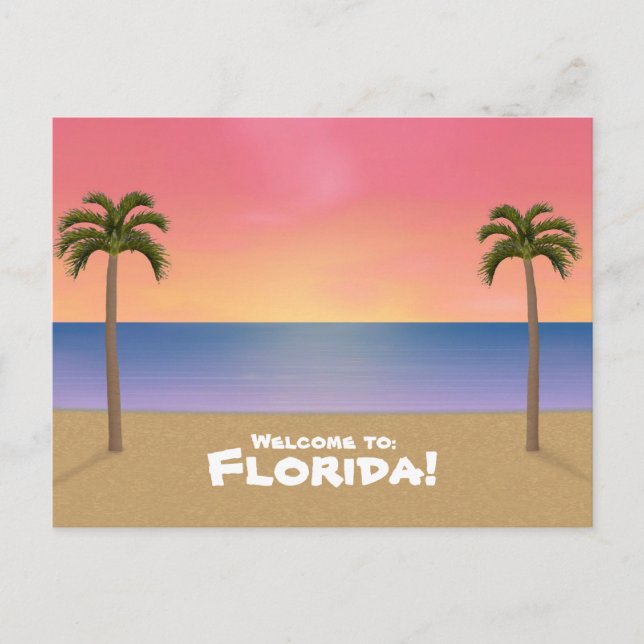 Welcome to Florida: Beach Scene Postcard (Front)