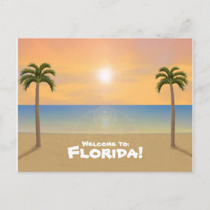 Welcome to Florida: Beach Scene Postcard
