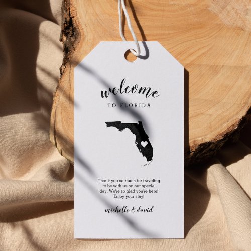Welcome to Florida  Calligraphy Wedding Gift Tags