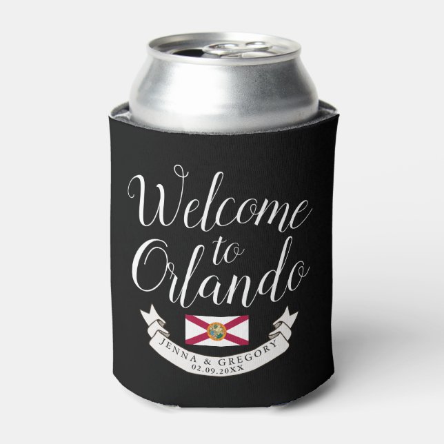 Welcome to Florida | Destination Wedding Can Cooler (Can Front)