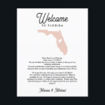 Welcome TO FLORIDA Letter & Itinerary ANY COLOR<br><div class="desc">One of the best ways to make your out-of-town guests feel special is a wedding welcome letter included in your wedding welcome gifts. Share a welcome message for your FLORIDA wedding guests as well as an itinerary or schedule of the weekend's events. Front features your welcome message with a silhouette...</div>