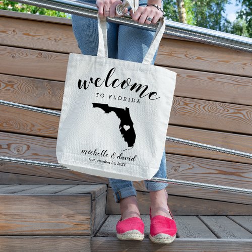 Welcome to Florida  State Silhouette Wedding Tote Bag