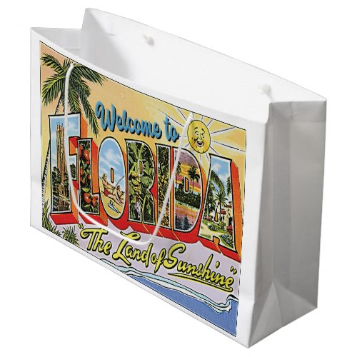 Welcome to Florida vintage style Large Gift Bag