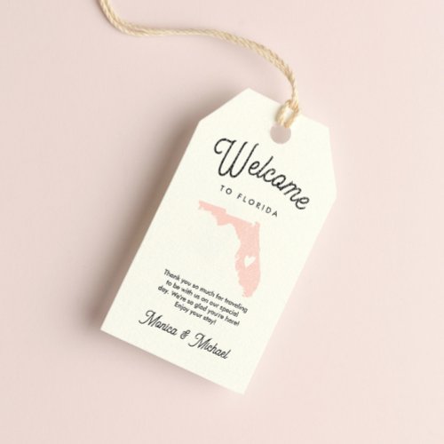 Welcome to FLORIDA Wedding ANY COLOR Gift Tags