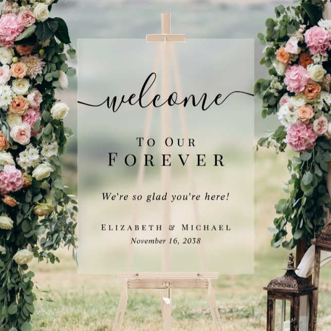 Welcome To Forever Wedding Frosted Acrylic Sign (Welcome To Forever Wedding Frosted Acrylic Sign)