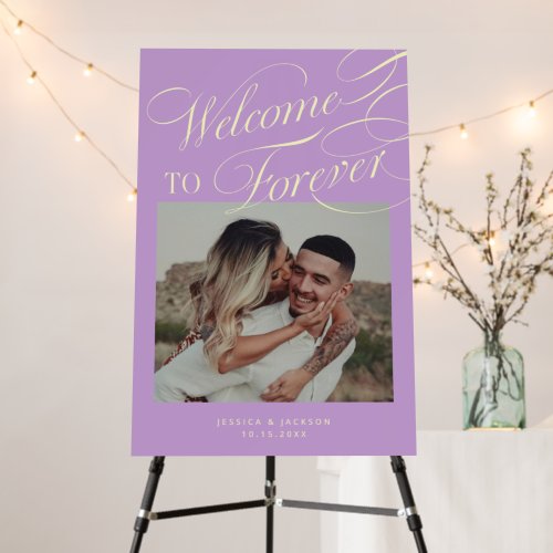 Welcome To Forever Wisteria Wedding Photo Sign