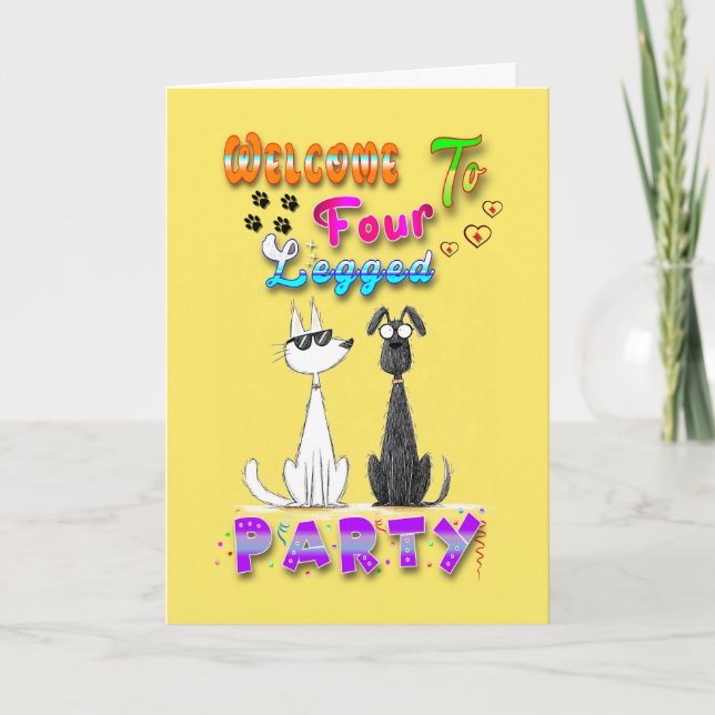 Welcome To Four Legged Party Announcement (Front)