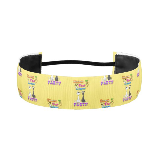 Welcome To Four Legged Party Athletic Headband (Front)