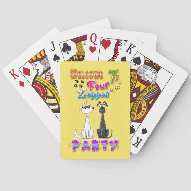 Welcome To Four Legged Party Poker Cards (Back)