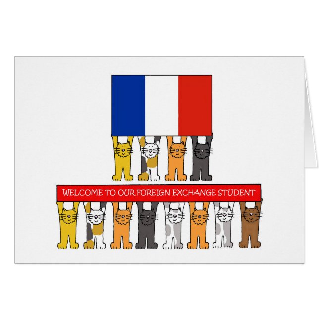 Welcome to French Foreign Exchange Student Cards (Front Horizontal)