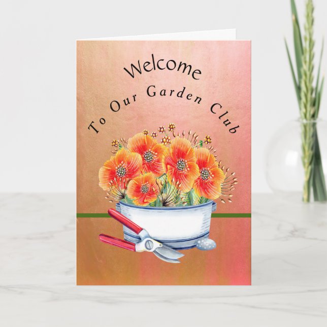 Welcome to Garden Club Card with Flowers (Front)