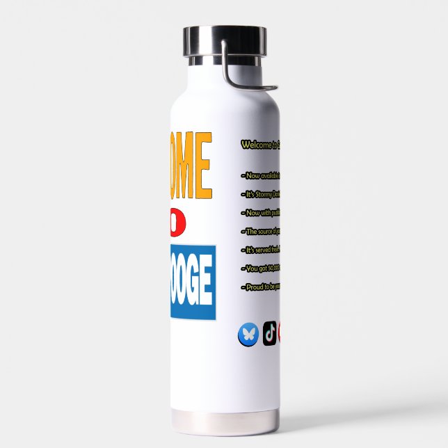 "Welcome to GeekSpooge" Water Bottle (Left)