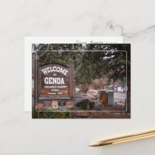 Welcome to Genoa, Nevada Postcard