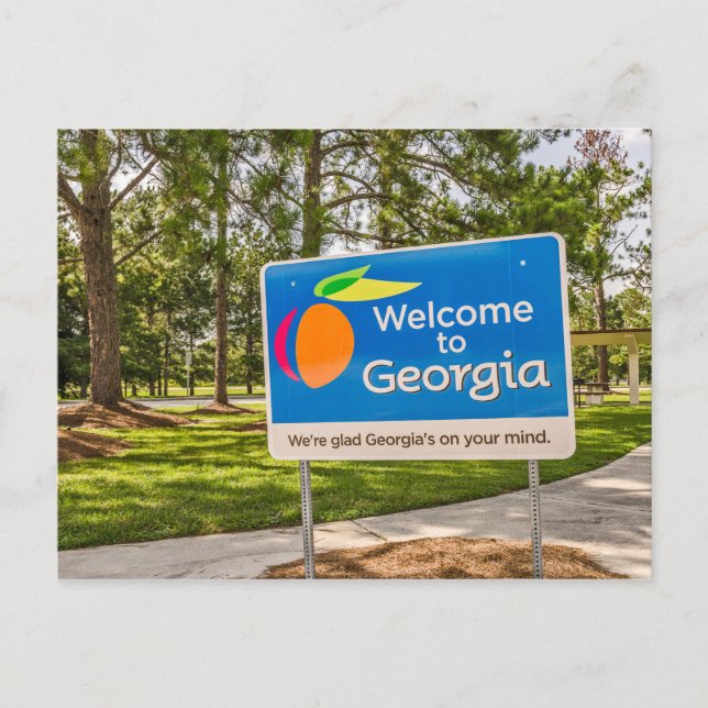 Welcome to Georgia Sign Postcard (Front)