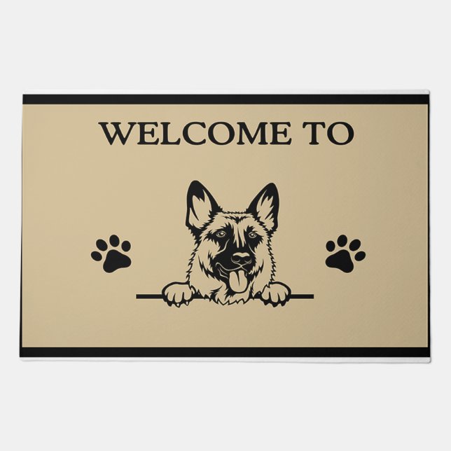 Welcome To German Shepherd, dog lover Doormat (Front)