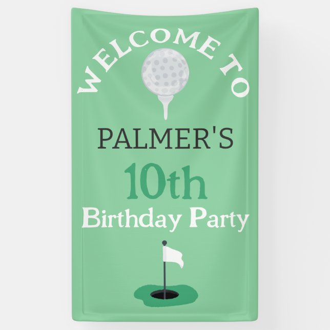 Welcome To Golfing Birthday Party Banner (Vertical)