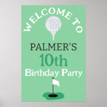 Welcome To Golfing Birthday Party Poster