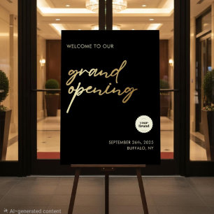 Welcome To Grand Opening Gold Elegant Logo Event  Foam Board