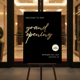 Welcome To Grand Opening Gold Elegant Logo Event  Foam Board