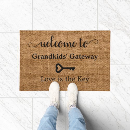 Welcome to Grandkids Gateway Love is the Key Doormat