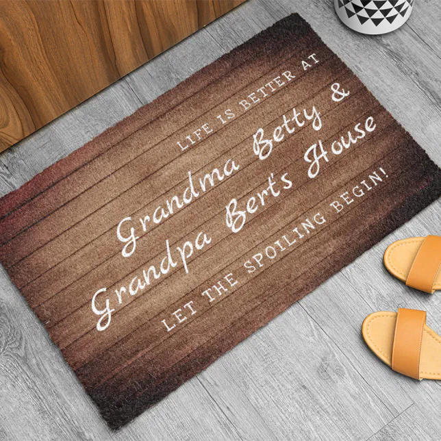 Welcome to Grandma & Grandpa's House Fiber Doormat | Zazzle