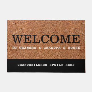 Welcome To Grandma & Grandpa's House Rustic Coir Doormat