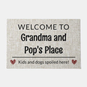 Welcome to Grandma & Pop's Place Customizable Doormat