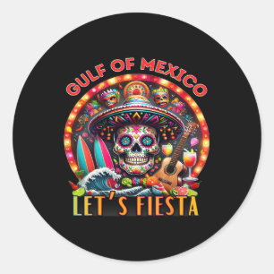 Welcome To Gulf Of Mexico Cinco De Mayo Retro Beac Classic Round Sticker