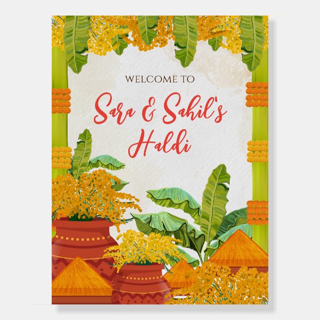 Welcome to Haldi Sign Pithi Welcome Sign (Front)