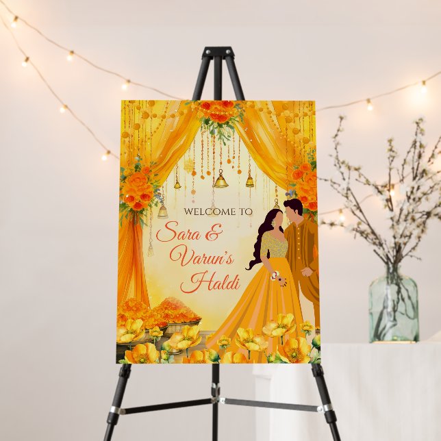 Welcome to Haldi Signs Wedding Haldi poster (In Situ (Stand))