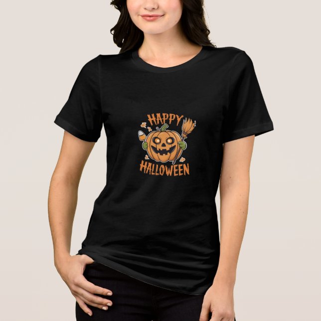 Welcome to Halloween Night! Tri-Blend Shirt (Front)