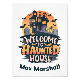 Welcome to Haunted House - Night Owl Photo Print