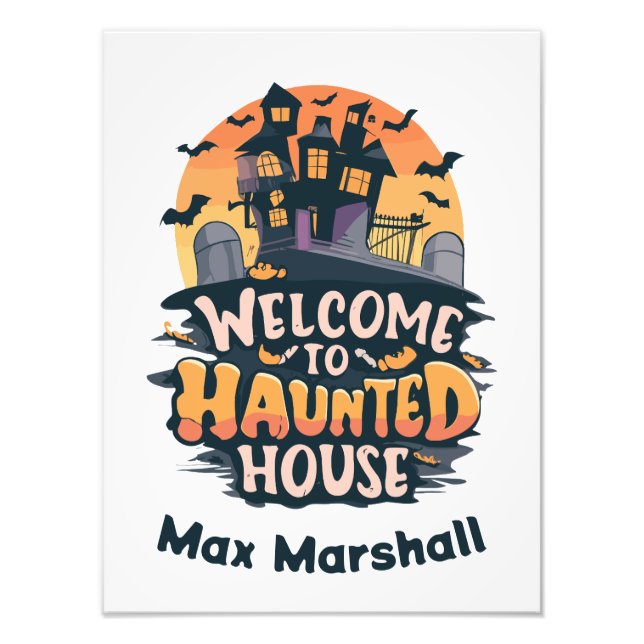 Welcome to Haunted House - Night Owl Photo Print (Front)