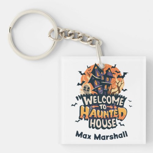 Welcome to Haunted House _ Scary Sweetheart Keychain