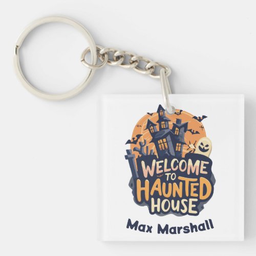 Welcome to Haunted House _ Witches Brew Keychain