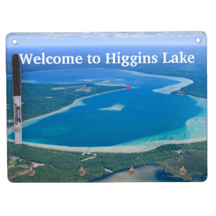 Welcome To Higgins Lake Dry Erase Board With Keychain Holder