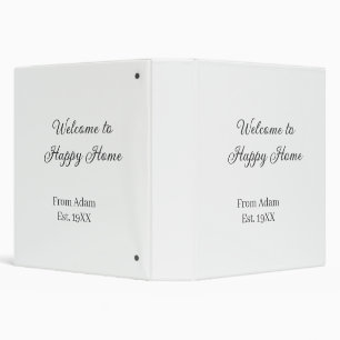 Welcome to home real estate house inauguration est 3 ring binder