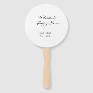 Welcome to home real estate house inauguration est hand fan