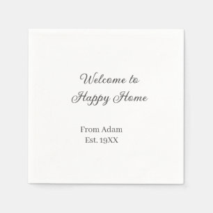 Welcome to home real estate house inauguration est napkins
