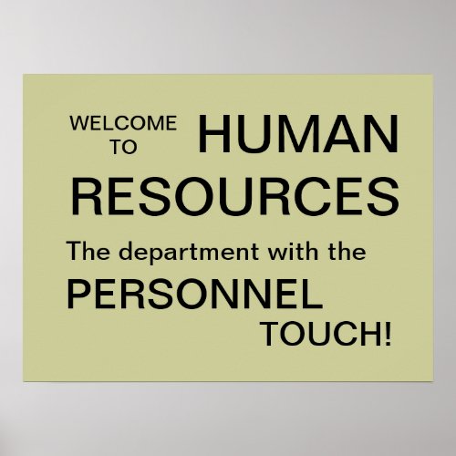 Welcome to Human Resources Department Sign