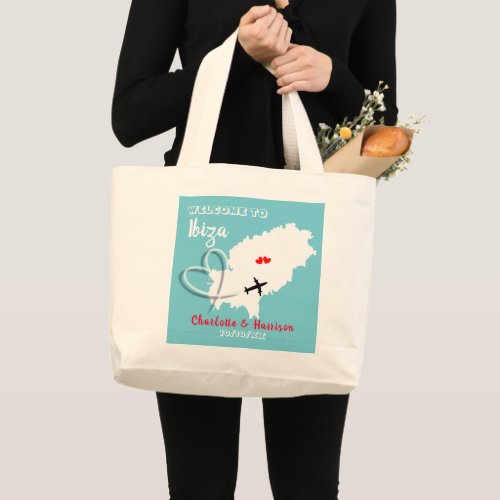 Welcome To Ibiza Destination Wedding Large Tote Bag